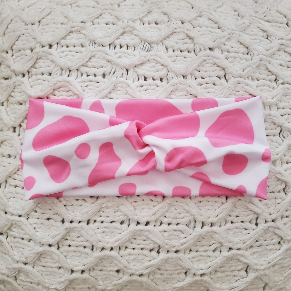 Cow print headband